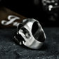 Carved Cyber Skull Ring - 925 Silver Handmade