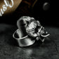 Double-Horned Demon Skull Ring ¨C 925 Sterling Silver Handmade