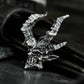 Horned Skull Pendant ¨C Handmade 925 Silver Demon Necklace