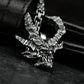 Horned Skull Pendant ¨C Handmade 925 Silver Demon Necklace