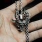 Horned Skull Pendant ¨C Handmade 925 Silver Demon Necklace
