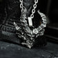 Horned Skull Pendant ¨C Handmade 925 Silver Demon Necklace