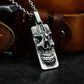 Vertical Skull Tag Pendant ¨C 925 Silver Handmade