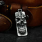 Vertical Skull Tag Pendant ¨C 925 Silver Handmade