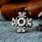 Gothic Cross Badge Cufflinks - 925 Silver Handmade