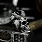Hanging Demon Skull Pendant with Chain Suspension ¨C 925 Sterling Silver Handmade