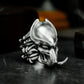 Alien Skull Ring with Spine Detail - 925 Sterling Silver Handmade