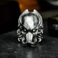 Alien Skull Ring with Spine Detail - 925 Sterling Silver Handmade