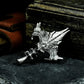 Raven Wing Pendant with Skull Detail - 925 Sterling Silver Handmade
