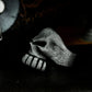 Rough Texture Skull Ring - 925 Silver Handmade