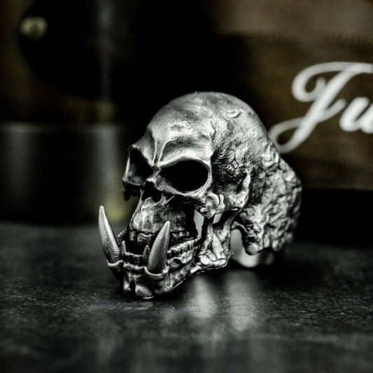 Fangs Skull Ring - 925 Silver Handmade