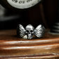 Winged Skull Gothic Ring - 925 Silver Handmade