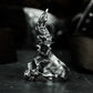 Horned Skull Ring with Bone Crown ¨C 925 Sterling Silver Handmade