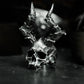Horned Skull Ring with Bone Crown ¨C 925 Sterling Silver Handmade