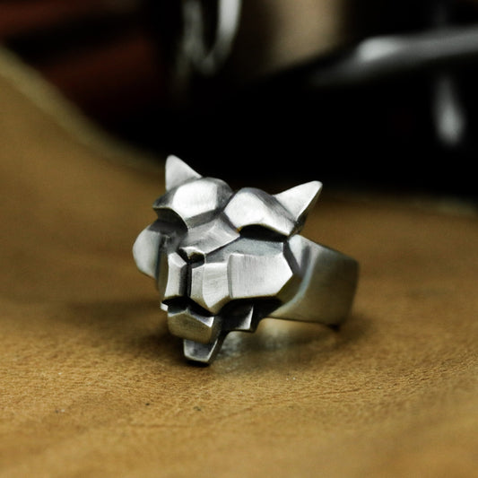 Totem Tiger Ring - 925 Silver Handmade