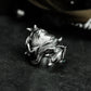 Devil Heart Ring with Horns ¨C 925 Sterling Silver Handmade