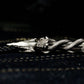 Mayan Snake Staff Tie Clip, Snake Totem, 925 Silver Handmade