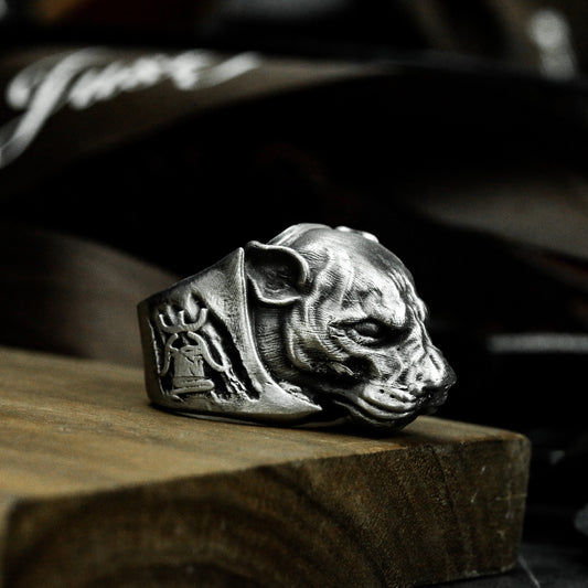 Leopard Head Ring ¨C Handmade 925 Silver Jungle Predator Band