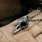 Bird Skull Pendant with Carved Details ¨C 925 Sterling Silver Handmade