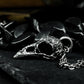 Bird Skull Pendant with Carved Details ¨C 925 Sterling Silver Handmade