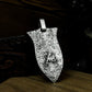 Ornate Shield Skull Pendant ¨C Handmade 925 Silver Gothic Crest Necklace