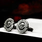 Mayan Skull Totem Cufflinks - 925 Sterling Silver Handmade