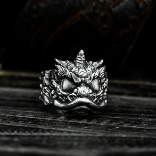 Kylin Beast Ring ¨C Handmade 925 Silver Chinese Divine Animal Band