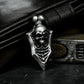 Blade Shield Skull Pendant ¨C Handmade 925 Silver Dark Armor Necklace