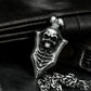 Blade Shield Skull Pendant ¨C Handmade 925 Silver Dark Armor Necklace