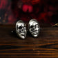 Skull Face Cufflinks, Masquerade Masks - 925 Sterling Silver Handmade