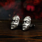 Skull Face Cufflinks, Masquerade Masks - 925 Sterling Silver Handmade