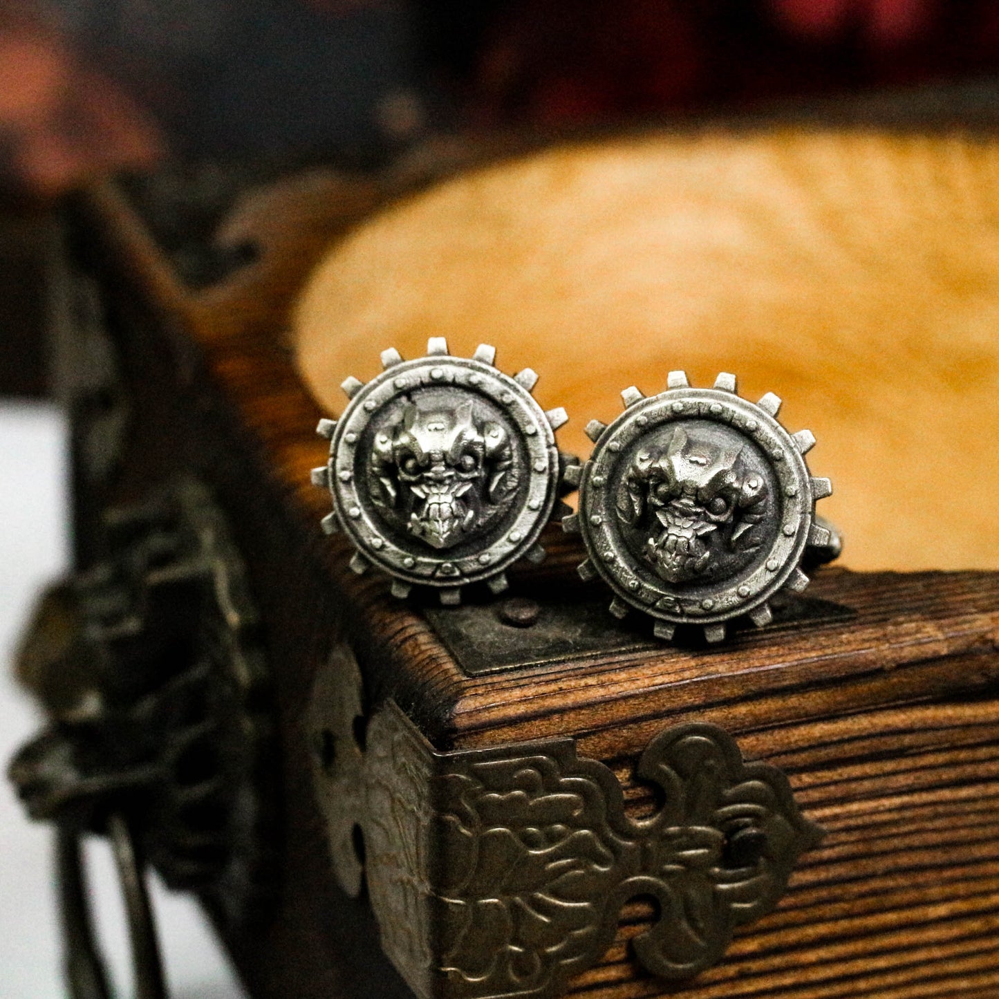 Gear Elf Cufflinks - 925 Sterling Silver Handmade