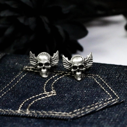 War God Skull Cufflinks, Norse Mythology - 925 Sterling Silver Handmade
