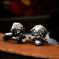 Totem Skull Cufflinks, 925 Silver Handmade