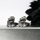 Mechanical Skull Cufflinks, Futuristic Warrior - 925 Sterling Silver Handmade