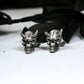 Battle Damaged Ghost Face Cufflinks, Broken Horn Skull - 925 Sterling Silver Handmade
