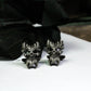Spiritual Demon Skull Cufflinks, 925 Silver Handmade