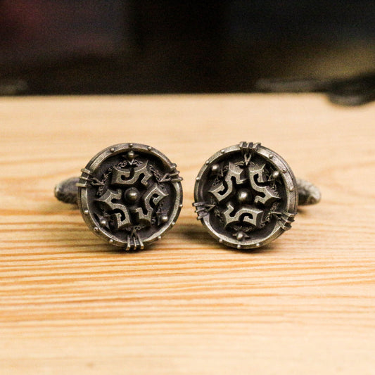 Viking Emblem Cufflinks - 925 Silver Handmade