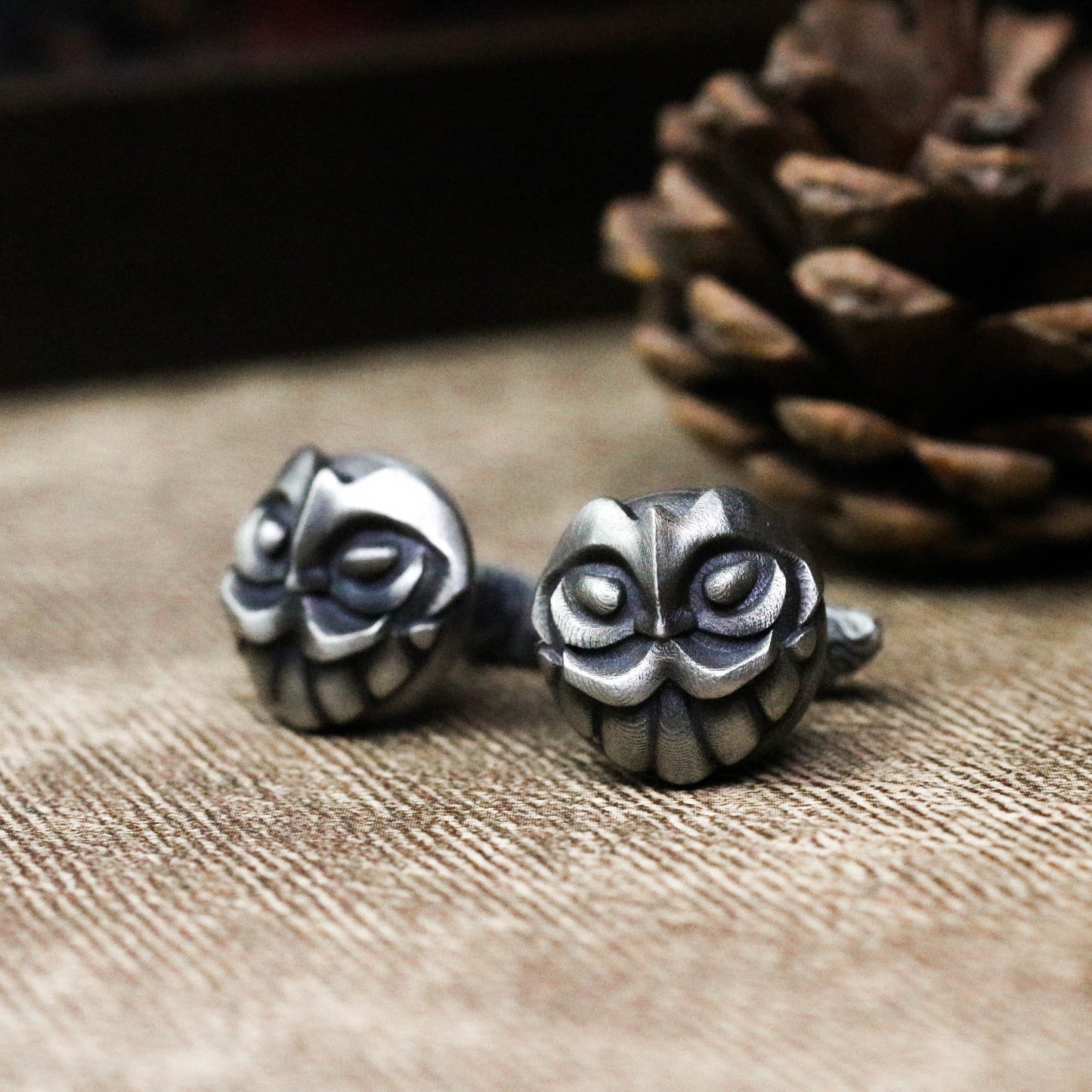 Viking Bearded Warrior Cufflinks - 925 Sterling Silver Handmade