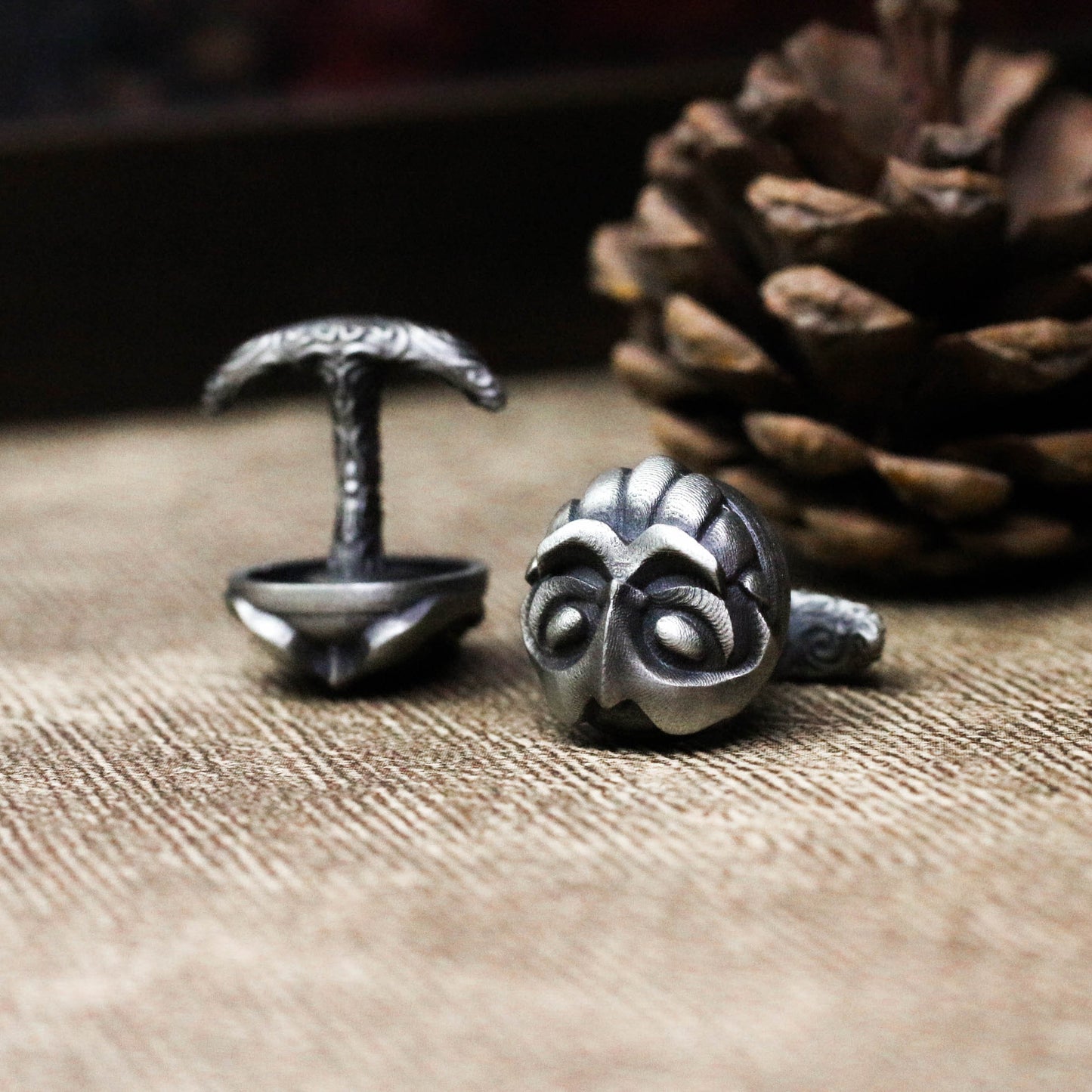 Viking Bearded Warrior Cufflinks - 925 Sterling Silver Handmade