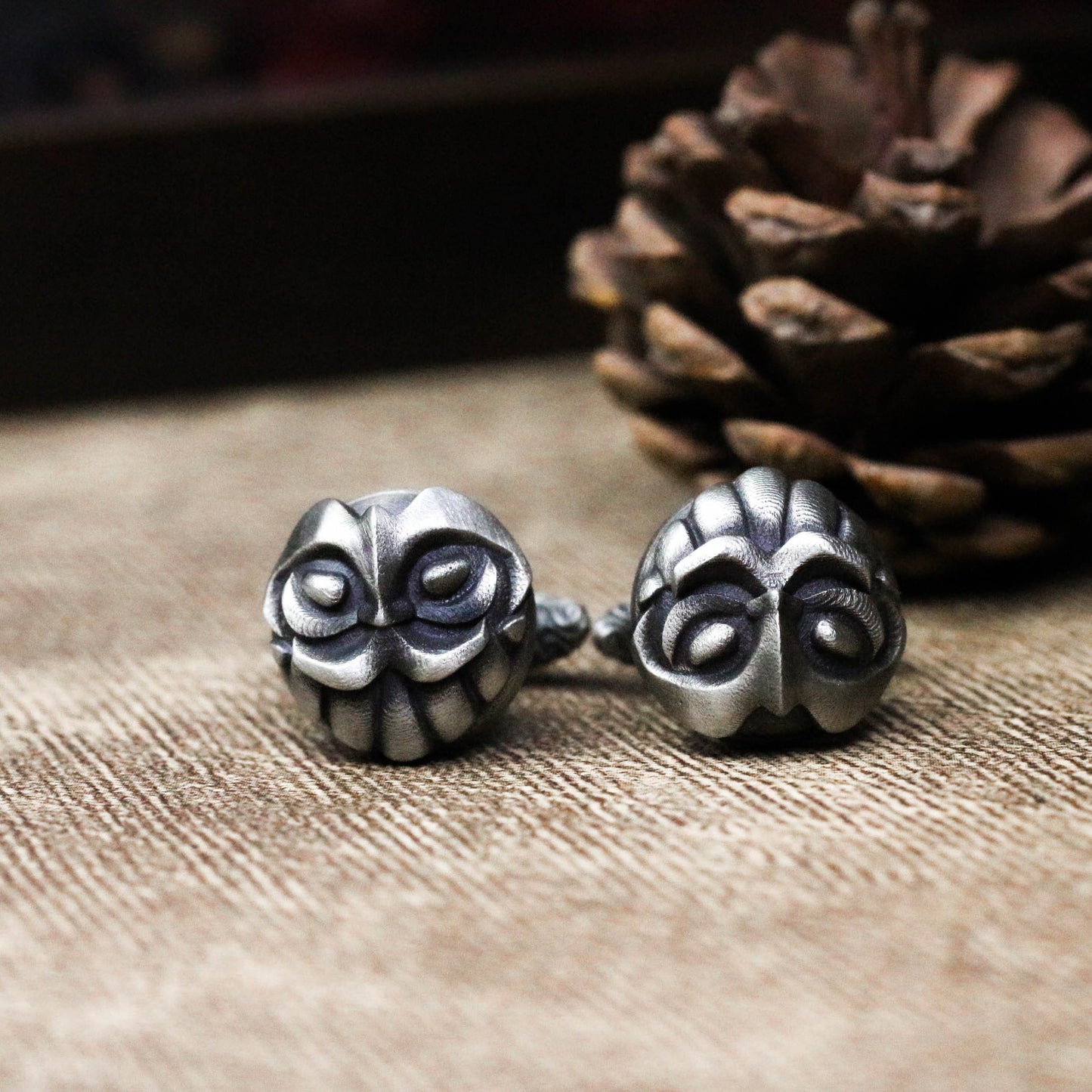 Viking Bearded Warrior Cufflinks - 925 Sterling Silver Handmade