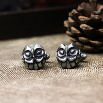 Viking Bearded Warrior Cufflinks - 925 Sterling Silver Handmade