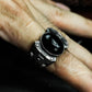 Obsidian Warrior Ring ¨C 925 Sterling Silver Handmade