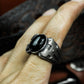 Obsidian Warrior Ring ¨C 925 Sterling Silver Handmade