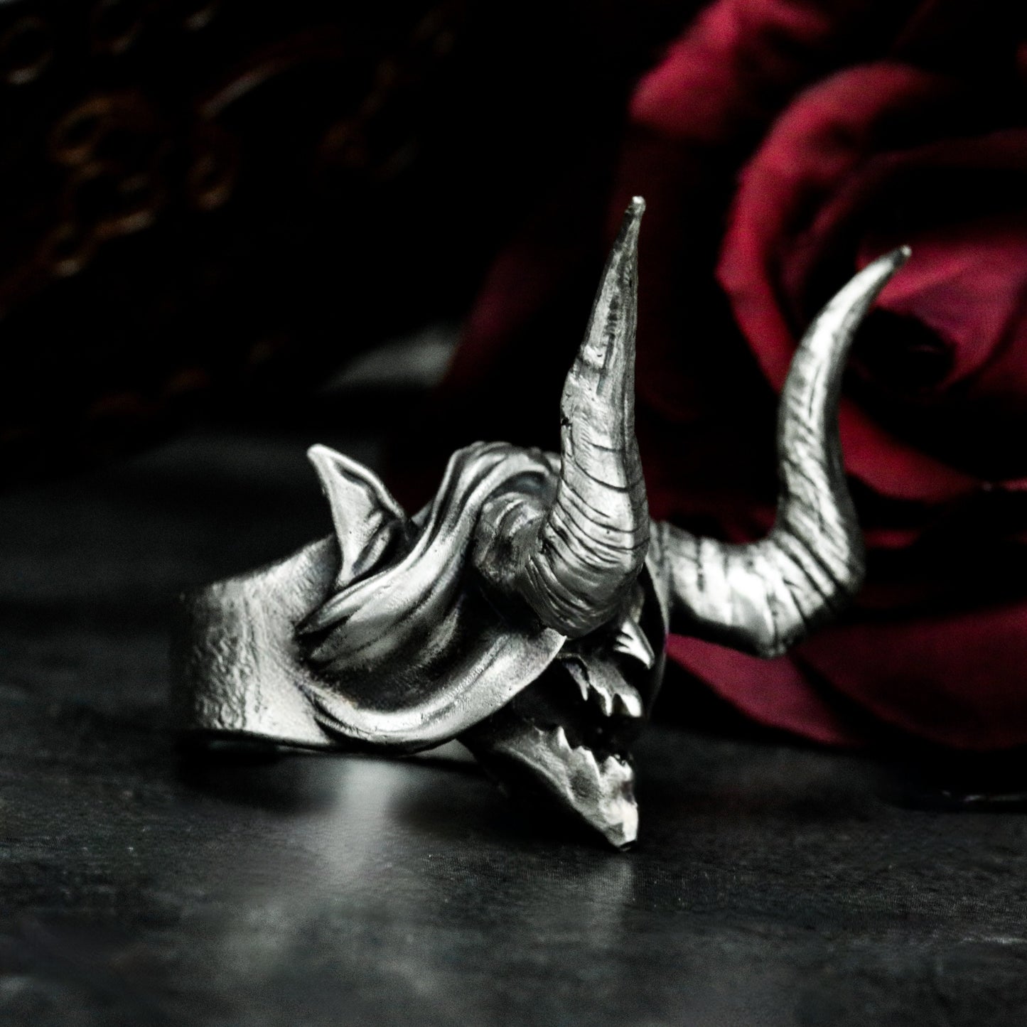 Witch Skull Ritual Ring - 925 Silver Handmade