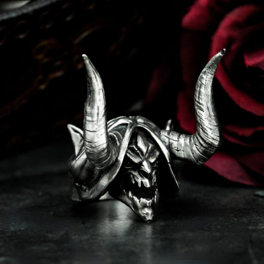 Witch Skull Ritual Ring - 925 Silver Handmade