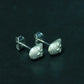 Owl Face Stud Earrings - 925 Sterling Silver Handmade