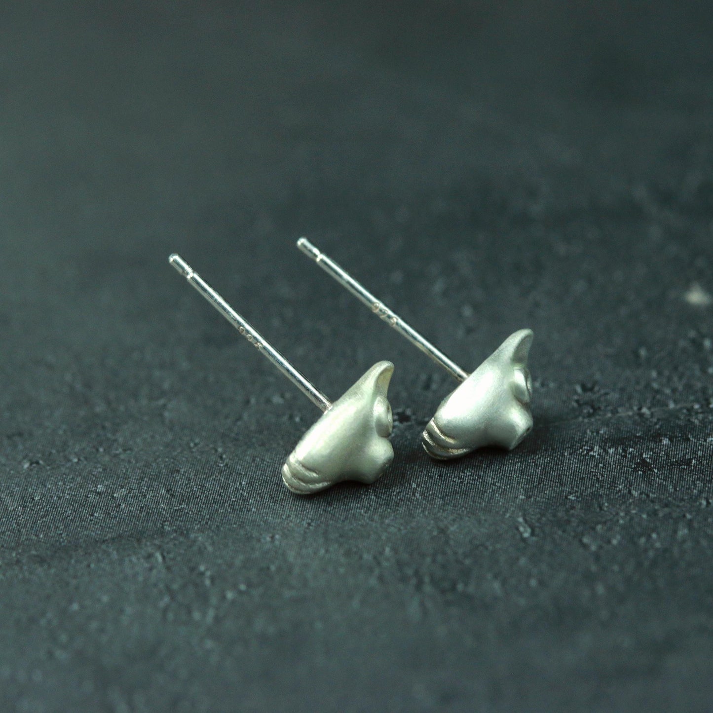 Piglet Stud Earrings - 925 Sterling Silver Handmade