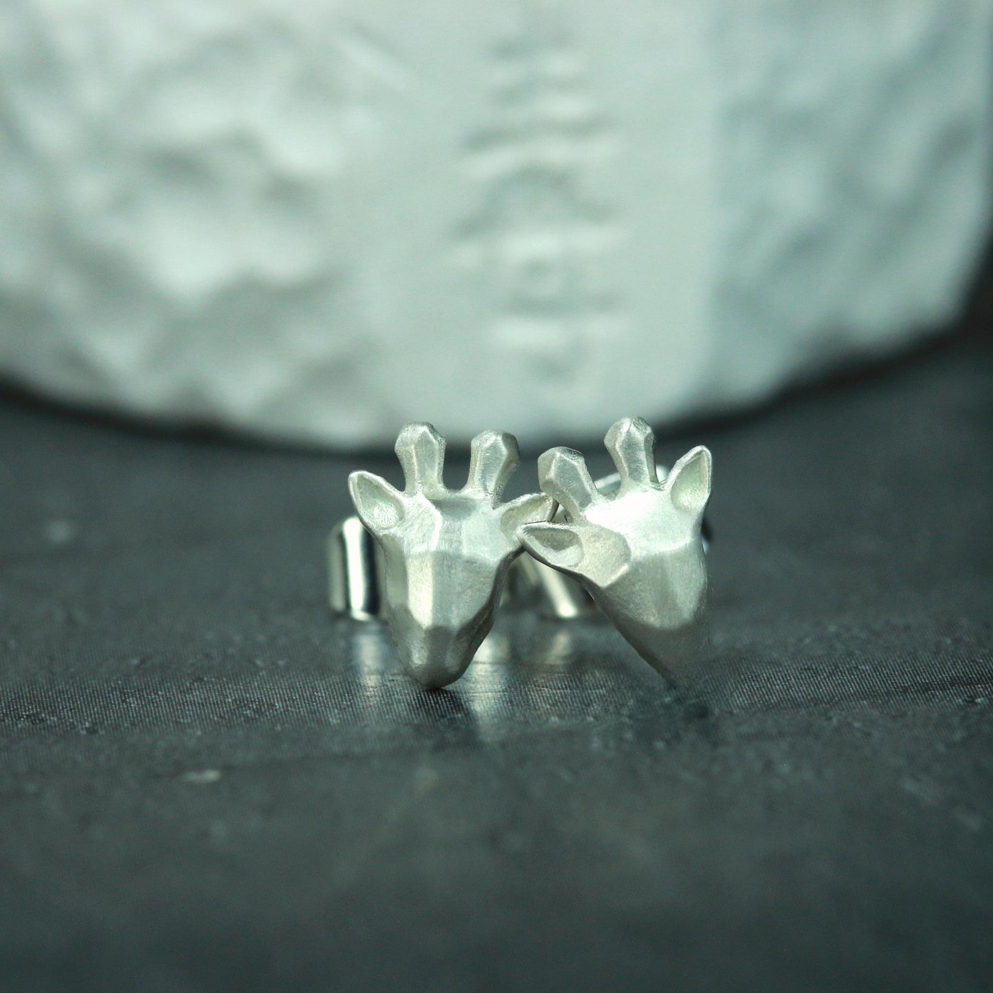 Deer Stud Earrings - 925 Sterling Silver Handmade