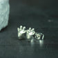 Deer Stud Earrings - 925 Sterling Silver Handmade